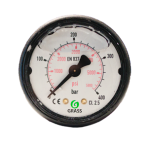 Manometr 0-400 bar, 1/8" arxa girişli, ABS gövdəli
